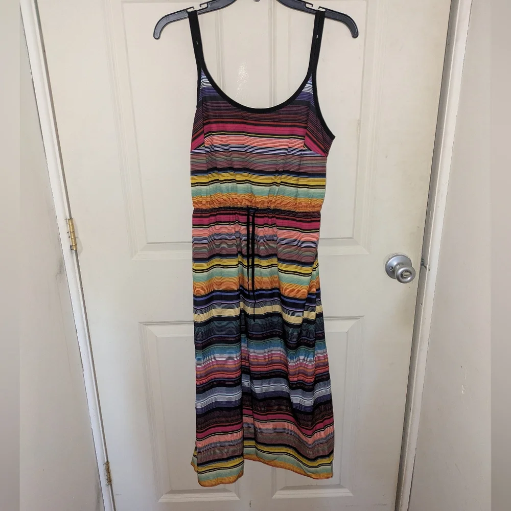 Athleta Havana Rainbow Stripe Midi Dress XS Summer Sundress - Picture 4 of 6